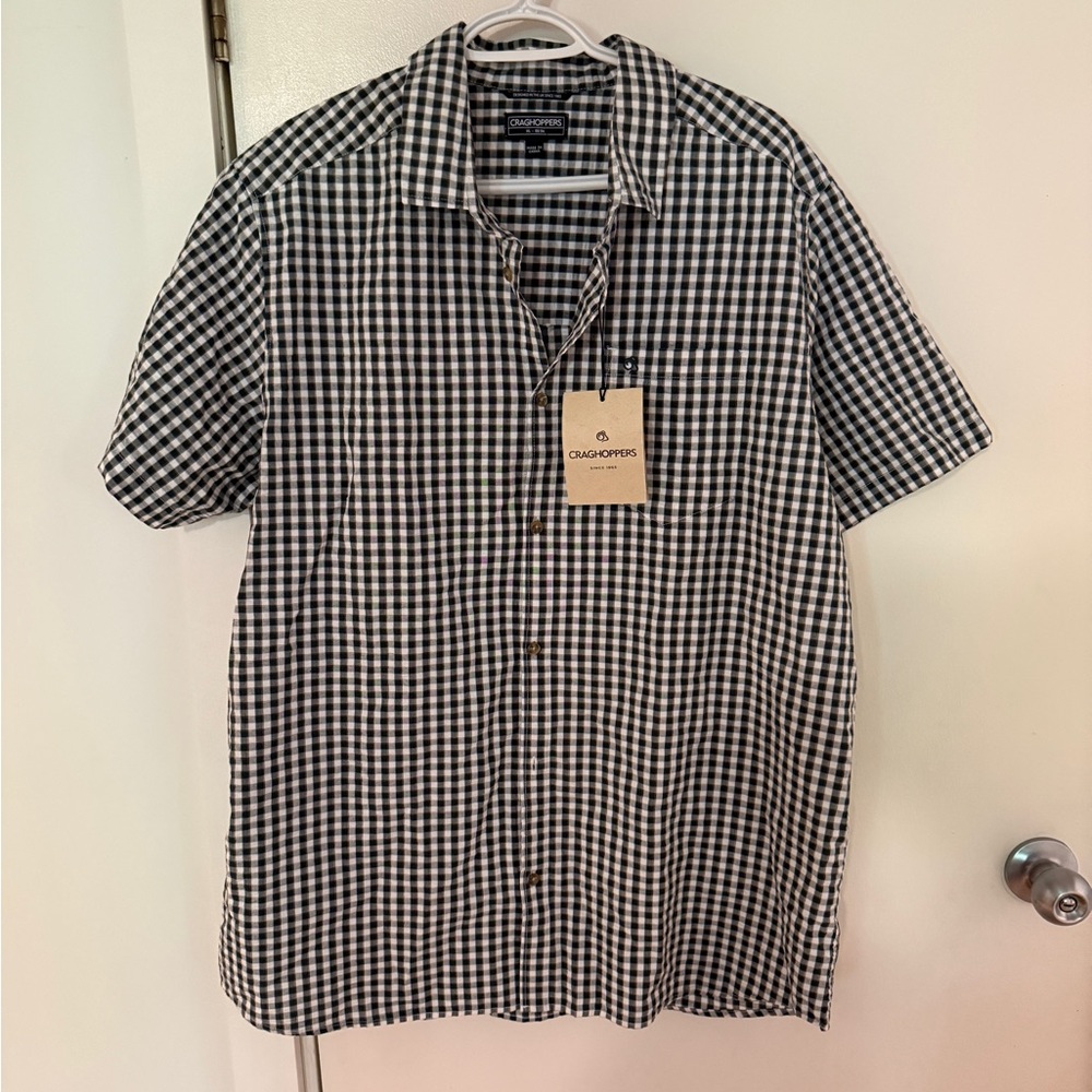 Club Room Black and White Checkered Men's Shirt XL